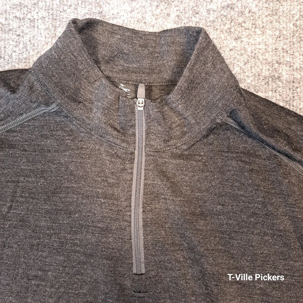 Kuhl Mens Quarter Zip Pullover Charcoal Gray Heather Mock Neck Active Top Size M